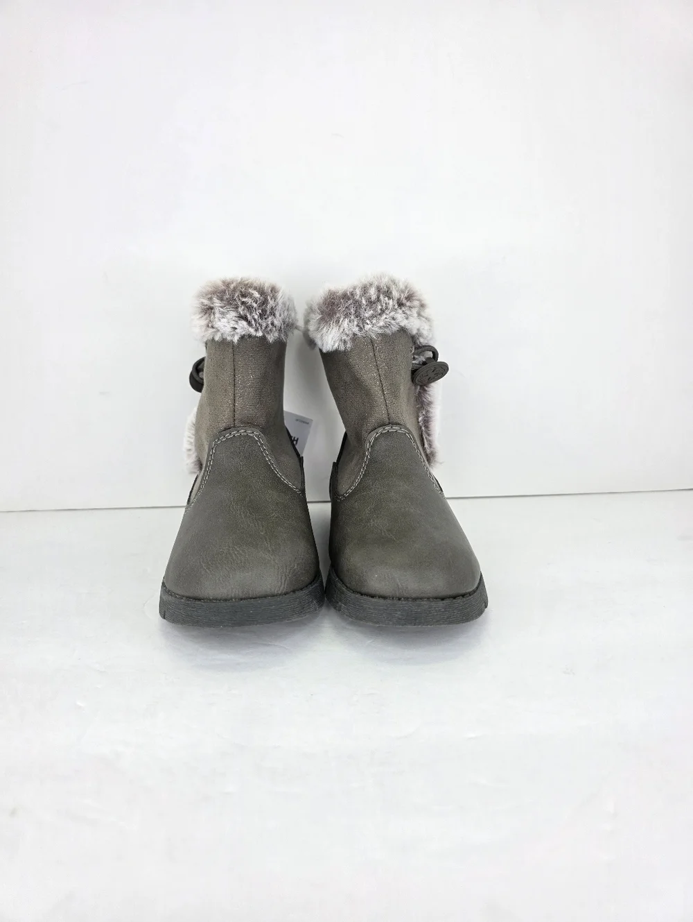 NWT Girls Oshkosh B'gosh Gray Faux Fur Lined Winter Boots Toddler's Size‎ 9M